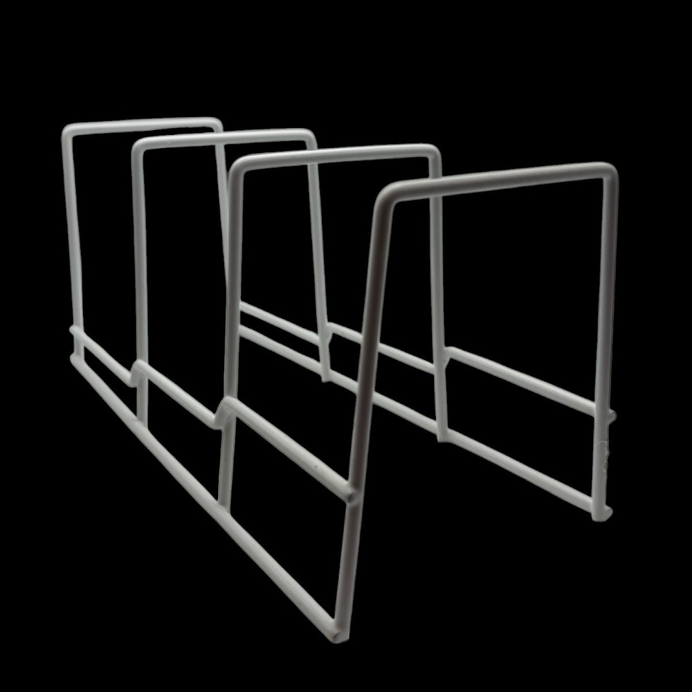 Pots and Pans Lid Organizer, U Shape for Lids, Sturdy Steel, White Under Counter